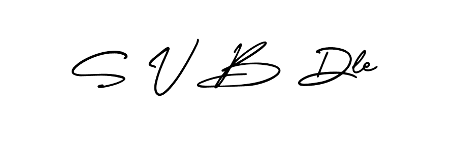 You should practise on your own different ways (AmerikaSignatureDemo-Regular) to write your name (S V B Dle) in signature. don't let someone else do it for you. S V B Dle signature style 3 images and pictures png
