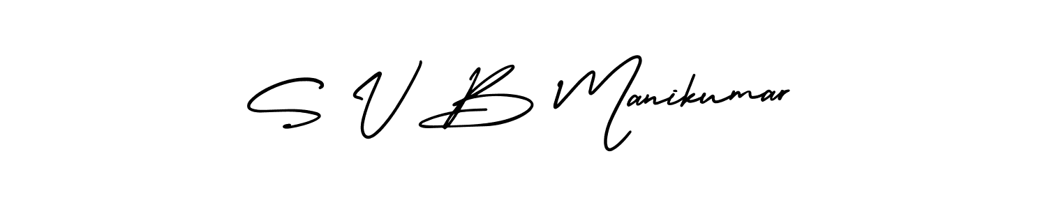 Use a signature maker to create a handwritten signature online. With this signature software, you can design (AmerikaSignatureDemo-Regular) your own signature for name S V B Manikumar. S V B Manikumar signature style 3 images and pictures png
