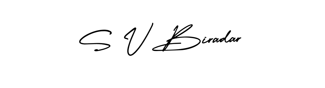 S V Biradar stylish signature style. Best Handwritten Sign (AmerikaSignatureDemo-Regular) for my name. Handwritten Signature Collection Ideas for my name S V Biradar. S V Biradar signature style 3 images and pictures png