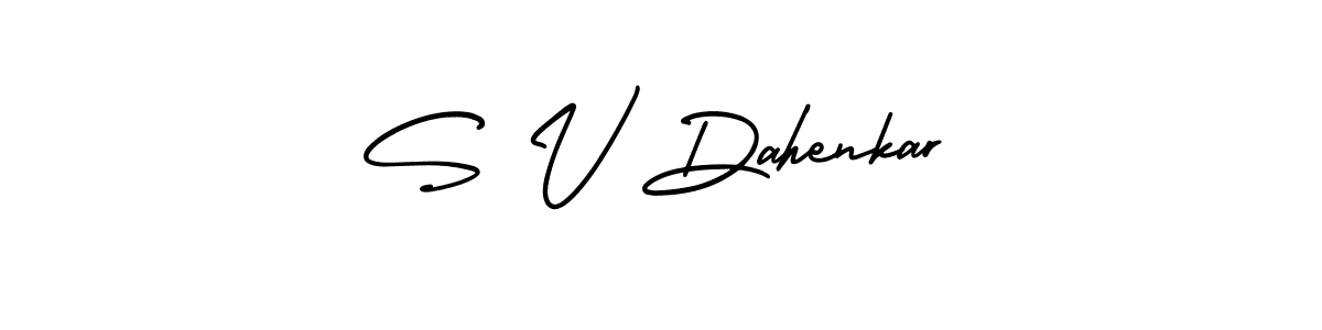 Similarly AmerikaSignatureDemo-Regular is the best handwritten signature design. Signature creator online .You can use it as an online autograph creator for name S V Dahenkar. S V Dahenkar signature style 3 images and pictures png