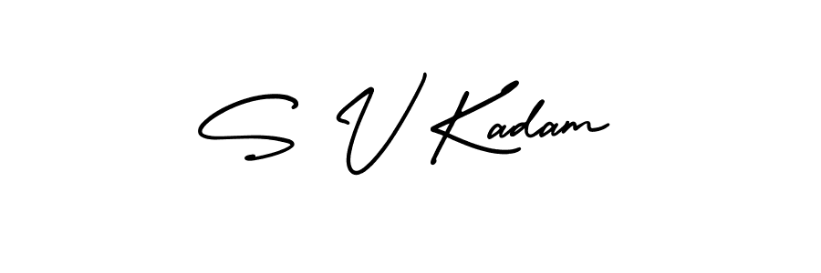 Also You can easily find your signature by using the search form. We will create S V Kadam name handwritten signature images for you free of cost using AmerikaSignatureDemo-Regular sign style. S V Kadam signature style 3 images and pictures png