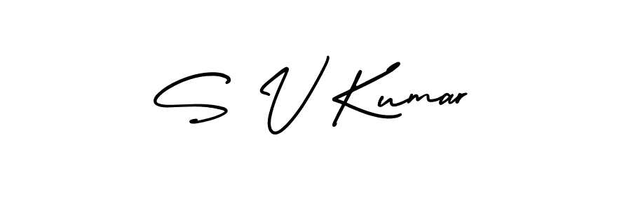 Design your own signature with our free online signature maker. With this signature software, you can create a handwritten (AmerikaSignatureDemo-Regular) signature for name S V Kumar. S V Kumar signature style 3 images and pictures png