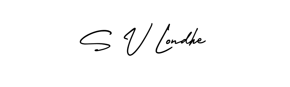Use a signature maker to create a handwritten signature online. With this signature software, you can design (AmerikaSignatureDemo-Regular) your own signature for name S V Londhe. S V Londhe signature style 3 images and pictures png