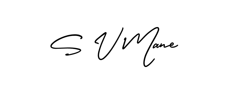 Design your own signature with our free online signature maker. With this signature software, you can create a handwritten (AmerikaSignatureDemo-Regular) signature for name S V Mane. S V Mane signature style 3 images and pictures png