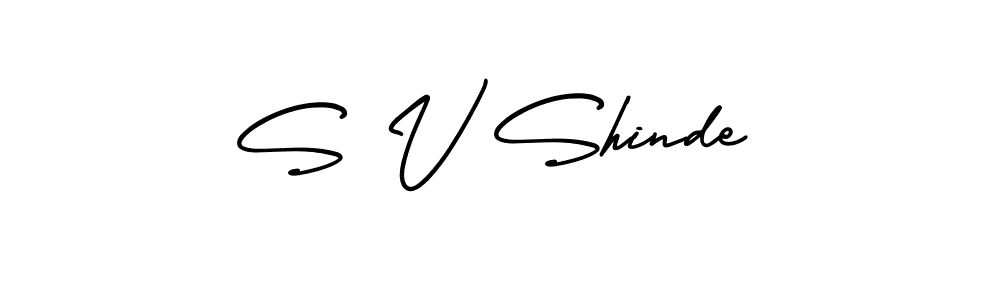 Use a signature maker to create a handwritten signature online. With this signature software, you can design (AmerikaSignatureDemo-Regular) your own signature for name S V Shinde. S V Shinde signature style 3 images and pictures png