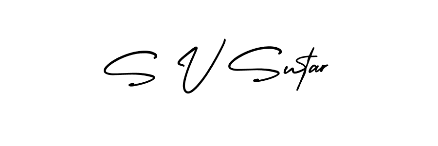 Design your own signature with our free online signature maker. With this signature software, you can create a handwritten (AmerikaSignatureDemo-Regular) signature for name S V Sutar. S V Sutar signature style 3 images and pictures png