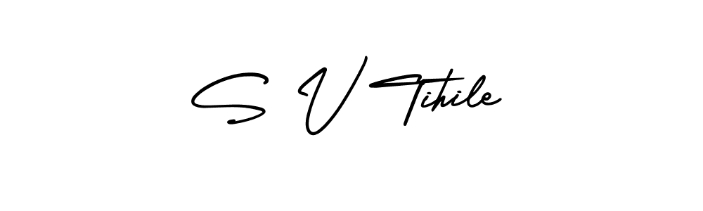 This is the best signature style for the S V Tihile name. Also you like these signature font (AmerikaSignatureDemo-Regular). Mix name signature. S V Tihile signature style 3 images and pictures png