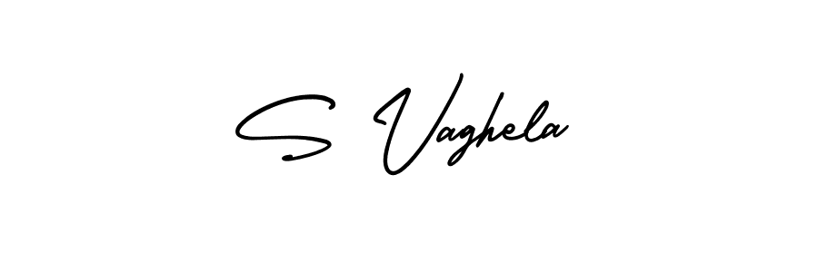 The best way (AmerikaSignatureDemo-Regular) to make a short signature is to pick only two or three words in your name. The name S Vaghela include a total of six letters. For converting this name. S Vaghela signature style 3 images and pictures png