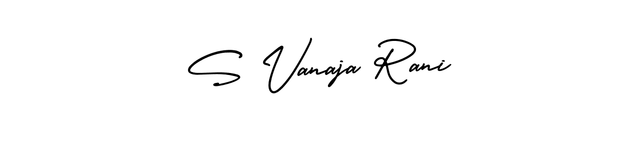 Make a beautiful signature design for name S Vanaja Rani. With this signature (AmerikaSignatureDemo-Regular) style, you can create a handwritten signature for free. S Vanaja Rani signature style 3 images and pictures png
