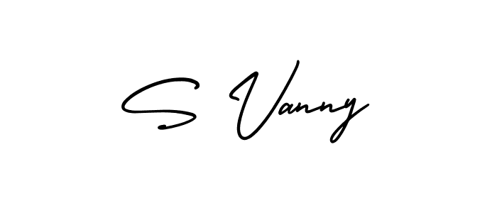 Make a beautiful signature design for name S Vanny. With this signature (AmerikaSignatureDemo-Regular) style, you can create a handwritten signature for free. S Vanny signature style 3 images and pictures png