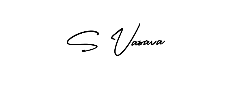 Make a beautiful signature design for name S Vasava. With this signature (AmerikaSignatureDemo-Regular) style, you can create a handwritten signature for free. S Vasava signature style 3 images and pictures png