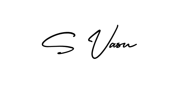 Use a signature maker to create a handwritten signature online. With this signature software, you can design (AmerikaSignatureDemo-Regular) your own signature for name S Vasu. S Vasu signature style 3 images and pictures png