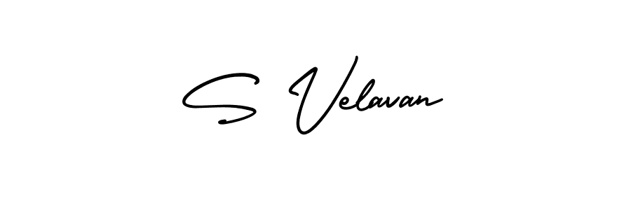 Create a beautiful signature design for name S Velavan. With this signature (AmerikaSignatureDemo-Regular) fonts, you can make a handwritten signature for free. S Velavan signature style 3 images and pictures png