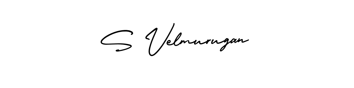 How to make S Velmurugan name signature. Use AmerikaSignatureDemo-Regular style for creating short signs online. This is the latest handwritten sign. S Velmurugan signature style 3 images and pictures png