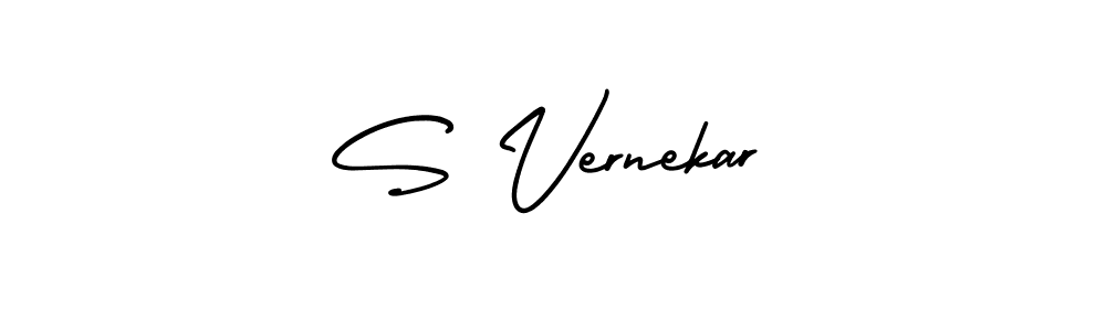 How to make S Vernekar name signature. Use AmerikaSignatureDemo-Regular style for creating short signs online. This is the latest handwritten sign. S Vernekar signature style 3 images and pictures png