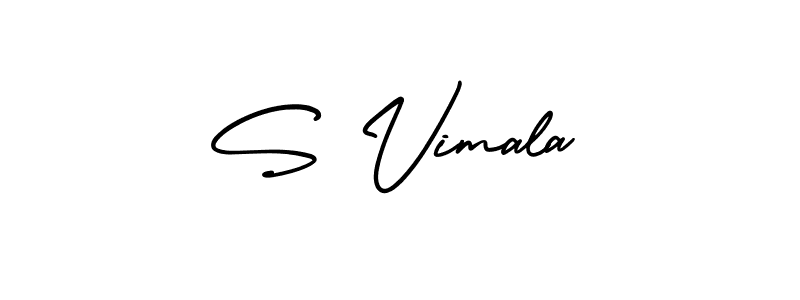 You should practise on your own different ways (AmerikaSignatureDemo-Regular) to write your name (S Vimala) in signature. don't let someone else do it for you. S Vimala signature style 3 images and pictures png