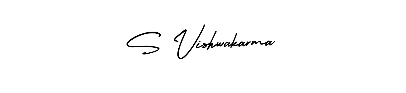 if you are searching for the best signature style for your name S Vishwakarma. so please give up your signature search. here we have designed multiple signature styles  using AmerikaSignatureDemo-Regular. S Vishwakarma signature style 3 images and pictures png