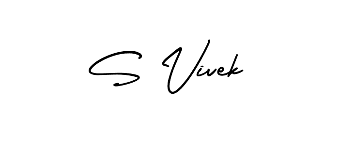 Design your own signature with our free online signature maker. With this signature software, you can create a handwritten (AmerikaSignatureDemo-Regular) signature for name S Vivek. S Vivek signature style 3 images and pictures png