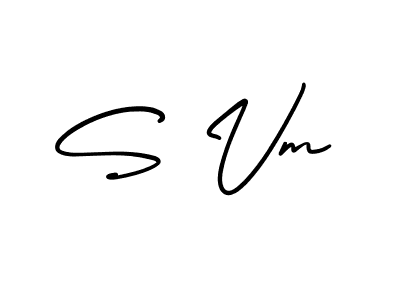 Create a beautiful signature design for name S Vm. With this signature (AmerikaSignatureDemo-Regular) fonts, you can make a handwritten signature for free. S Vm signature style 3 images and pictures png