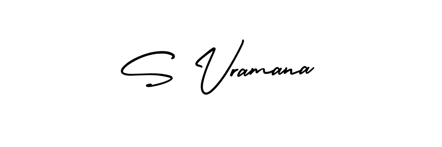 AmerikaSignatureDemo-Regular is a professional signature style that is perfect for those who want to add a touch of class to their signature. It is also a great choice for those who want to make their signature more unique. Get S Vramana name to fancy signature for free. S Vramana signature style 3 images and pictures png