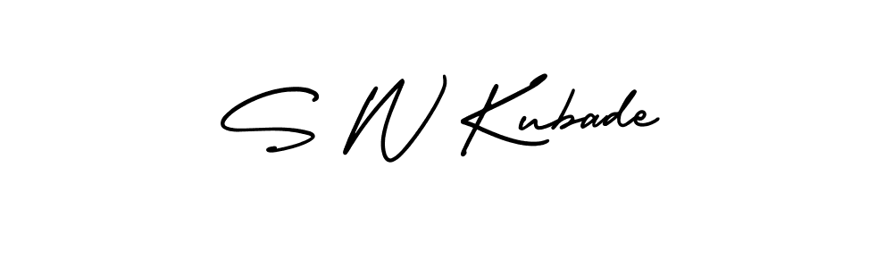 You should practise on your own different ways (AmerikaSignatureDemo-Regular) to write your name (S W Kubade) in signature. don't let someone else do it for you. S W Kubade signature style 3 images and pictures png