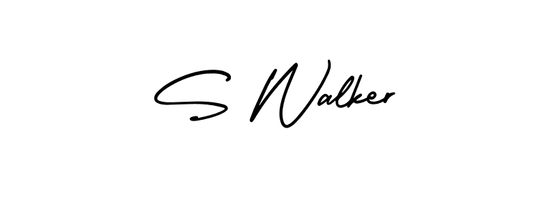 You should practise on your own different ways (AmerikaSignatureDemo-Regular) to write your name (S Walker) in signature. don't let someone else do it for you. S Walker signature style 3 images and pictures png