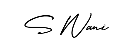 Make your name S Wani memorable on every contract using AmerikaSignatureDemo-Regular autograph style. Instant transparent background export available. S Wani signature style 3 images and pictures png