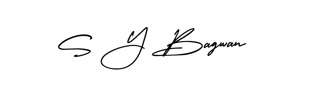 Also You can easily find your signature by using the search form. We will create S Y Bagwan name handwritten signature images for you free of cost using AmerikaSignatureDemo-Regular sign style. S Y Bagwan signature style 3 images and pictures png