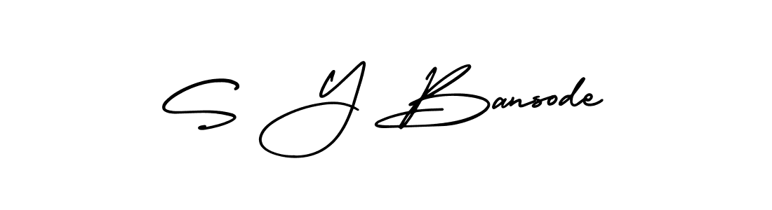 Create a beautiful signature design for name S Y Bansode. With this signature (AmerikaSignatureDemo-Regular) fonts, you can make a handwritten signature for free. S Y Bansode signature style 3 images and pictures png