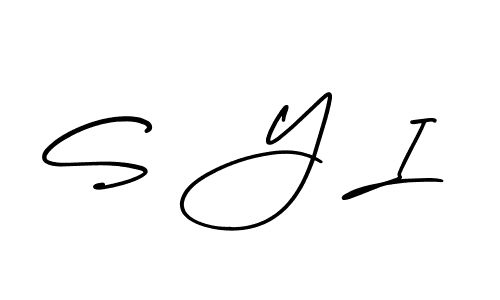 Use a signature maker to create a handwritten signature online. With this signature software, you can design (AmerikaSignatureDemo-Regular) your own signature for name S Y I. S Y I signature style 3 images and pictures png