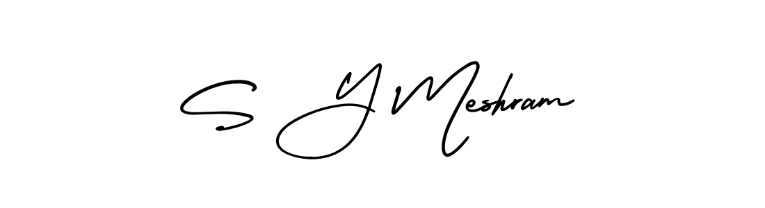 AmerikaSignatureDemo-Regular is a professional signature style that is perfect for those who want to add a touch of class to their signature. It is also a great choice for those who want to make their signature more unique. Get S Y Meshram name to fancy signature for free. S Y Meshram signature style 3 images and pictures png