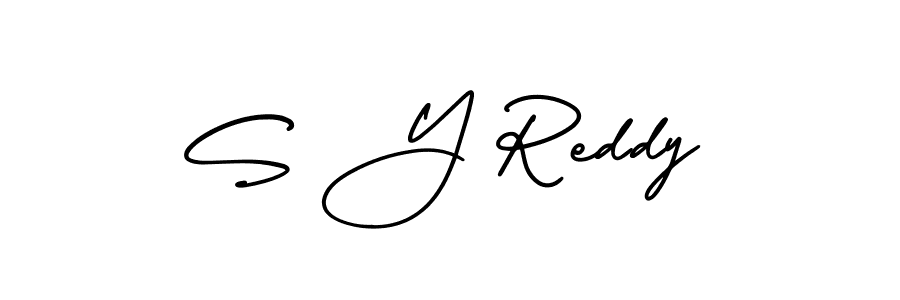 Use a signature maker to create a handwritten signature online. With this signature software, you can design (AmerikaSignatureDemo-Regular) your own signature for name S Y Reddy. S Y Reddy signature style 3 images and pictures png