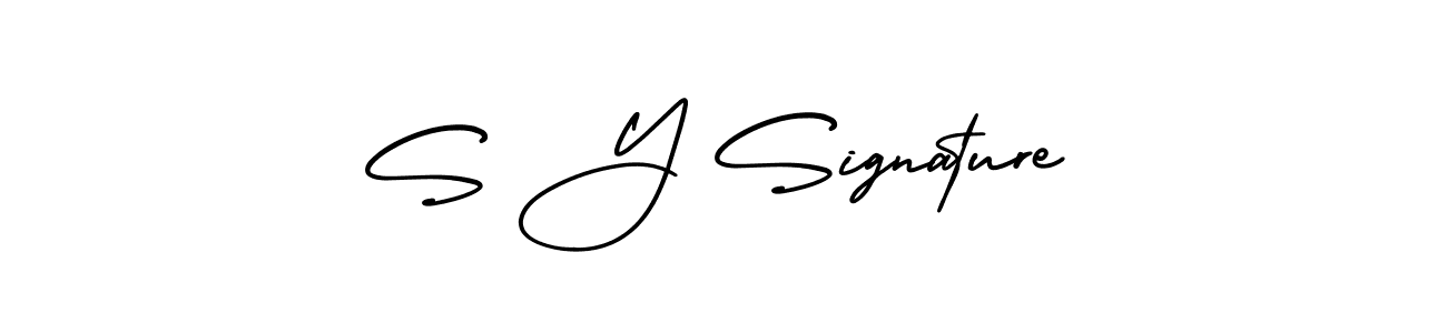 S Y Signature stylish signature style. Best Handwritten Sign (AmerikaSignatureDemo-Regular) for my name. Handwritten Signature Collection Ideas for my name S Y Signature. S Y Signature signature style 3 images and pictures png