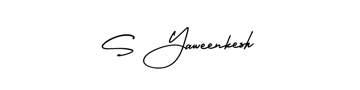 How to make S Yaweenkesh name signature. Use AmerikaSignatureDemo-Regular style for creating short signs online. This is the latest handwritten sign. S Yaweenkesh signature style 3 images and pictures png