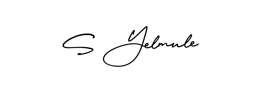 S Yelmule stylish signature style. Best Handwritten Sign (AmerikaSignatureDemo-Regular) for my name. Handwritten Signature Collection Ideas for my name S Yelmule. S Yelmule signature style 3 images and pictures png