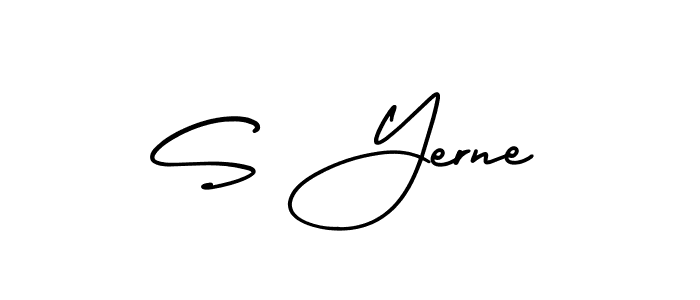 Design your own signature with our free online signature maker. With this signature software, you can create a handwritten (AmerikaSignatureDemo-Regular) signature for name S Yerne. S Yerne signature style 3 images and pictures png