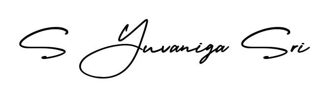 The AmerikaSignatureDemo-Regular handwriting style adds charm and authenticity to name S Yuvaniga Sri. A wonderful choice for personal thank-you notes. S Yuvaniga Sri signature style 3 images and pictures png