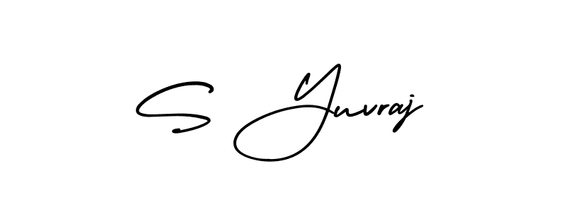 How to make S Yuvraj name signature. Use AmerikaSignatureDemo-Regular style for creating short signs online. This is the latest handwritten sign. S Yuvraj signature style 3 images and pictures png