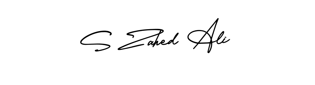 How to make S Zahed Ali name signature. Use AmerikaSignatureDemo-Regular style for creating short signs online. This is the latest handwritten sign. S Zahed Ali signature style 3 images and pictures png