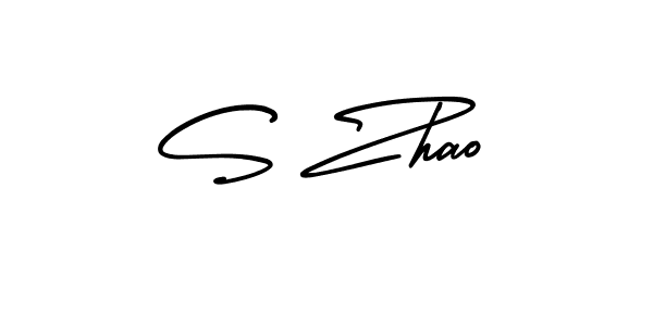 The best way (AmerikaSignatureDemo-Regular) to make a short signature is to pick only two or three words in your name. The name S Zhao include a total of six letters. For converting this name. S Zhao signature style 3 images and pictures png