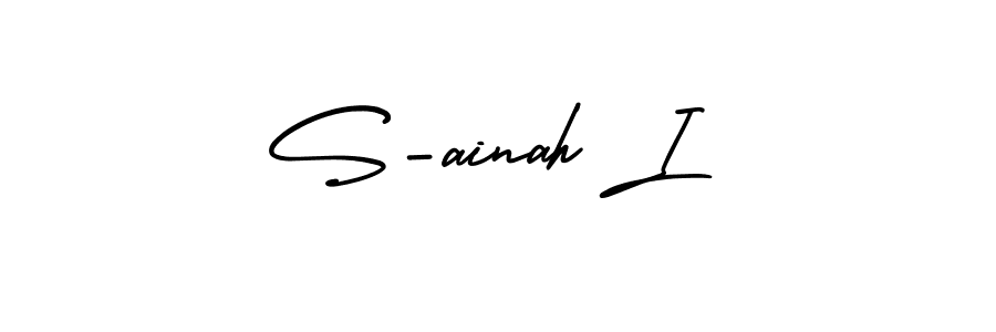 How to make S-ainah I name signature. Use AmerikaSignatureDemo-Regular style for creating short signs online. This is the latest handwritten sign. S-ainah I signature style 3 images and pictures png