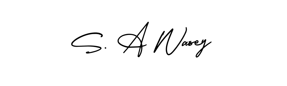 How to Draw S. A Wasey signature style? AmerikaSignatureDemo-Regular is a latest design signature styles for name S. A Wasey. S. A Wasey signature style 3 images and pictures png