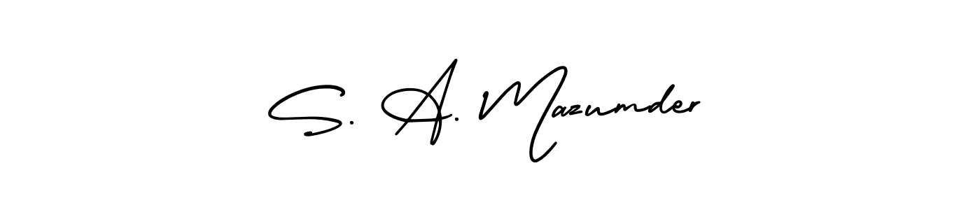 Create a beautiful signature design for name S. A. Mazumder. With this signature (AmerikaSignatureDemo-Regular) fonts, you can make a handwritten signature for free. S. A. Mazumder signature style 3 images and pictures png