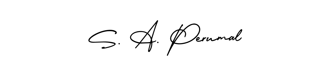 This is the best signature style for the S. A. Perumal name. Also you like these signature font (AmerikaSignatureDemo-Regular). Mix name signature. S. A. Perumal signature style 3 images and pictures png