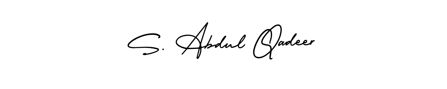 You should practise on your own different ways (AmerikaSignatureDemo-Regular) to write your name (S. Abdul Qadeer) in signature. don't let someone else do it for you. S. Abdul Qadeer signature style 3 images and pictures png