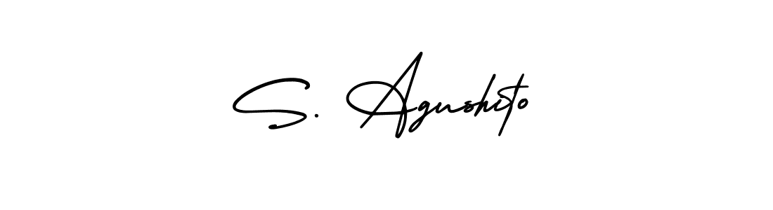 Create a beautiful signature design for name S. Agushito. With this signature (AmerikaSignatureDemo-Regular) fonts, you can make a handwritten signature for free. S. Agushito signature style 3 images and pictures png
