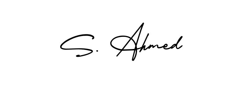 How to make S. Ahmed name signature. Use AmerikaSignatureDemo-Regular style for creating short signs online. This is the latest handwritten sign. S. Ahmed signature style 3 images and pictures png