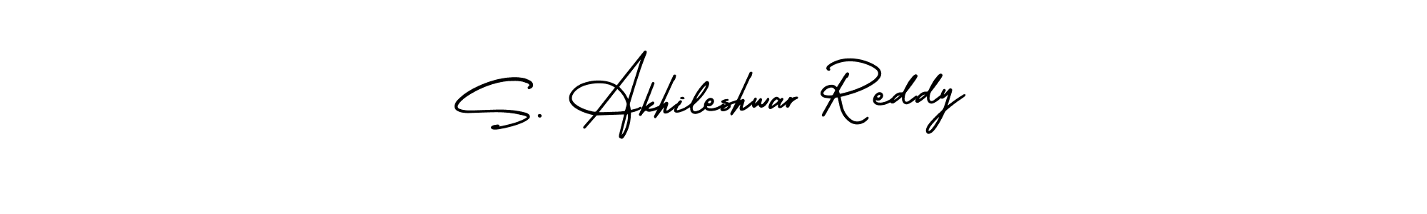You should practise on your own different ways (AmerikaSignatureDemo-Regular) to write your name (S. Akhileshwar Reddy) in signature. don't let someone else do it for you. S. Akhileshwar Reddy signature style 3 images and pictures png