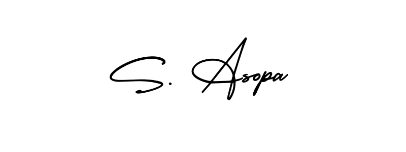 AmerikaSignatureDemo-Regular is a professional signature style that is perfect for those who want to add a touch of class to their signature. It is also a great choice for those who want to make their signature more unique. Get S. Asopa name to fancy signature for free. S. Asopa signature style 3 images and pictures png