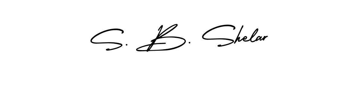 S. B. Shelar stylish signature style. Best Handwritten Sign (AmerikaSignatureDemo-Regular) for my name. Handwritten Signature Collection Ideas for my name S. B. Shelar. S. B. Shelar signature style 3 images and pictures png